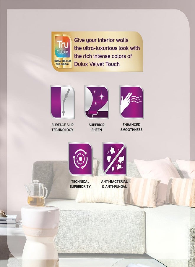 ديولكس دهان دولوكس دايموند جلو سوبر بريميوم الداخلي للجدران مع ضمان لمدة 6 سنوات | دهان قابل للغسل ومتين | ألوان غنية، كثيفة، وناعمة، أبيض (1 لتر، أبيض طبيعي) - Image 2